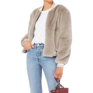 elizabeth and james faux fur bomber